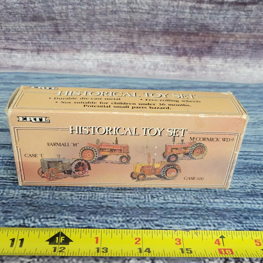 Vtg 1989 Ertl Case IH Farmall diecast historical 4pc set 1/64 red, orange, gray